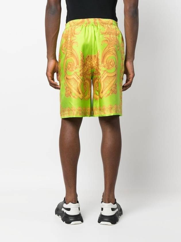 Men's Barocco 660 Silk Shorts Green - VERSACE - BALAAN 5