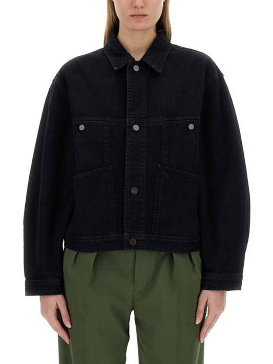 pocket button cotton denim jacket navy - LEMAIRE - BALAAN 1