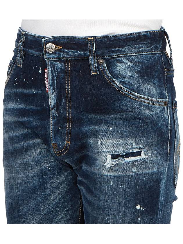 Logo Patch Denim Straight Jeans Dark Blue - DSQUARED2 - BALAAN 9