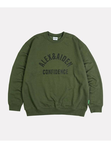 Confi Arch Logo Sweatshirt Light Khaki - ALEX&AIDEN - BALAAN 1