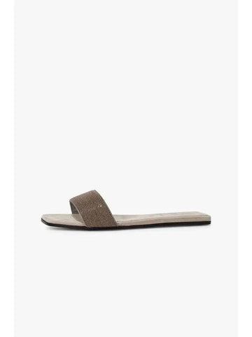 10 ePoint Women s Monili Square Toe Suede Slides Beige - BRUNELLO CUCINELLI - BALAAN 1