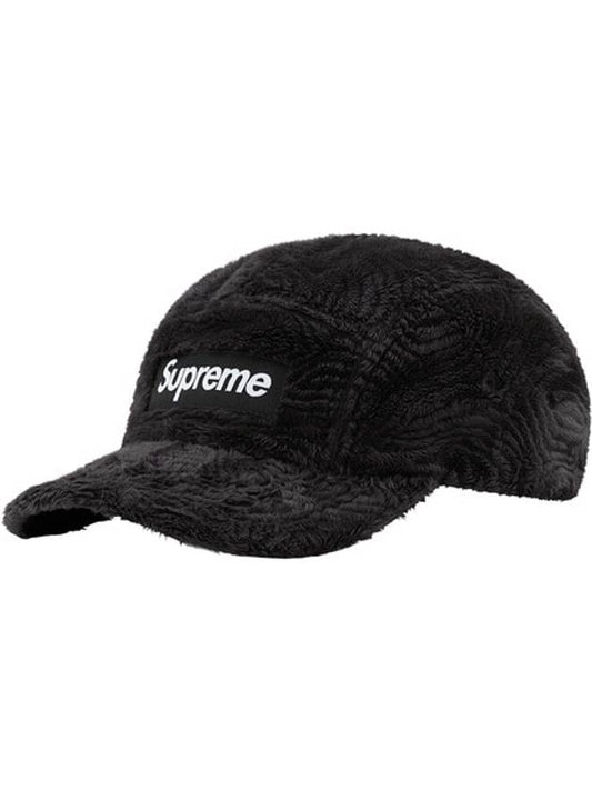 Swirl Fleece Camp Cap Black - SUPREME - BALAAN 1