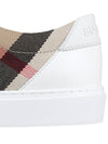 House Check Leather Sneakers Optic White - BURBERRY - BALAAN 7