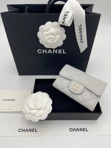 Classic snap women s card wallet light gray AP0214 - CHANEL - BALAAN 1