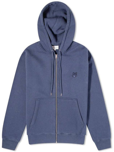 Bold Fox Head Patch Cotton Zip-Up Hoodie Ink Blue - MAISON KITSUNE - BALAAN 1