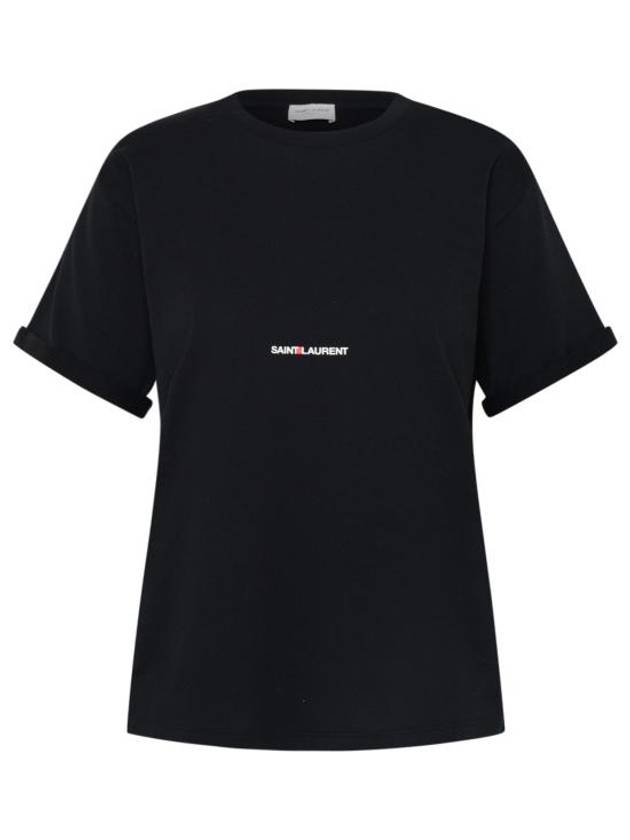 Rive Gauche Short Sleeve T-Shirt Black - SAINT LAURENT - BALAAN 2