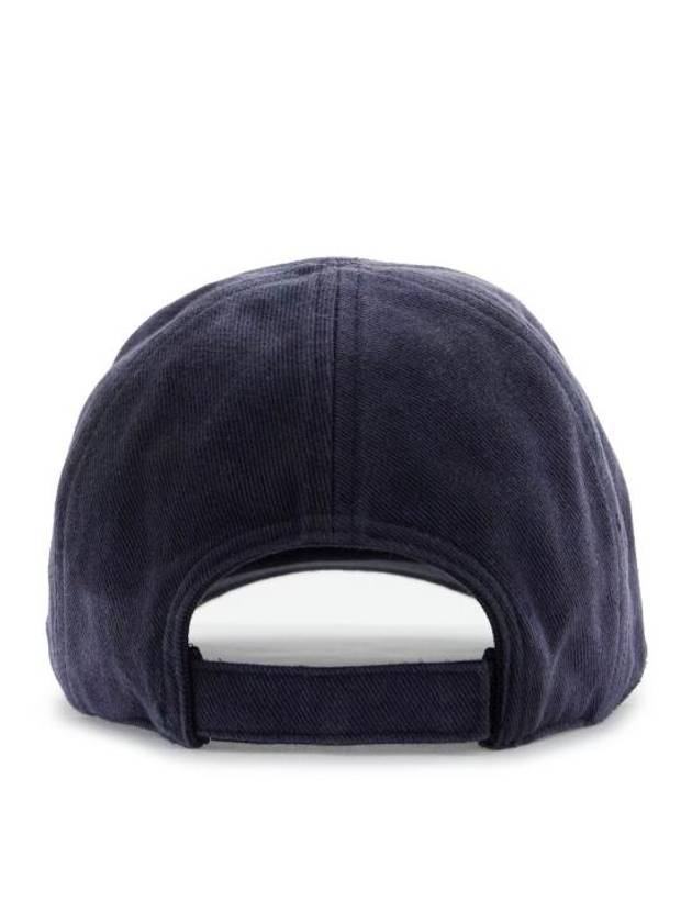 Logo Detail Denim Base Cotton Ball Cap Navy - MIU MIU - BALAAN 4