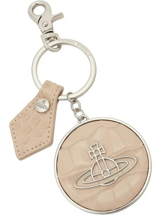 ORB Logo Charm Crocodile Skin Metal Key Holder Beige - VIVIENNE WESTWOOD - BALAAN 2