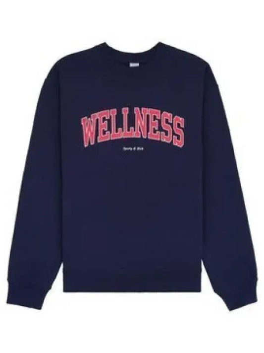 Crew Neck Print Sweatshirt Navy - SPORTY & RICH - BALAAN 2