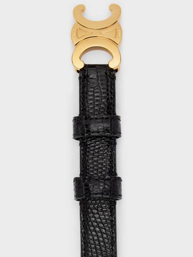 Small Lizard Triomphe Belt Black - CELINE - BALAAN 2