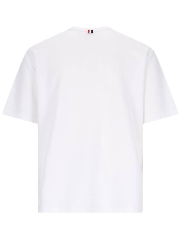 Cotton Oversized Pocket Short Sleeve T-Shirt White - THOM BROWNE - BALAAN 3