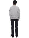 Logo Patch Lambswool Crewneck Knit Top Melange Grey - STONE ISLAND - BALAAN 6