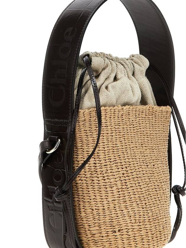 Chloé Small 'Woody' Crossbody Bag In Woven Raffia And Pe - CHLOE - BALAAN 3