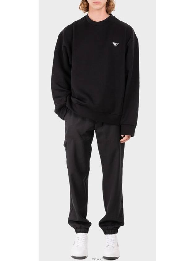 Technical Cotton Sweatshirt Black - PRADA - BALAAN 5