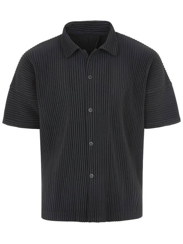 Monthly Color July Short Sleeve Shirt Black - ISSEY MIYAKE - BALAAN 3