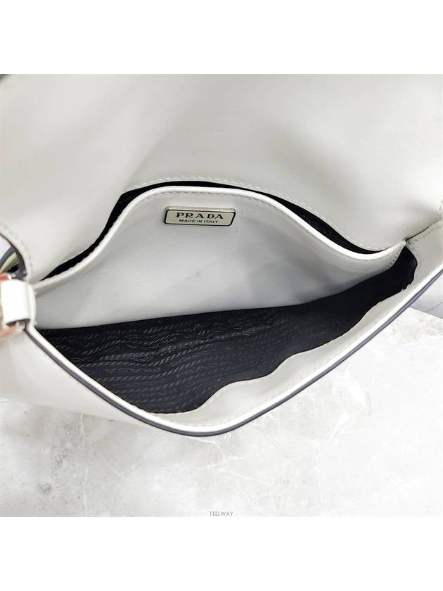 Lux You Flap Cleo Brushed Leather Shoulder Bag White 1BD311 - PRADA - BALAAN 6