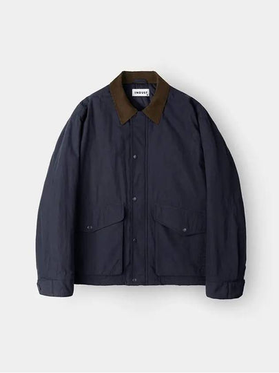 Corduroy Collar Heritage Barber Jacket Navy - INDUST - BALAAN 2