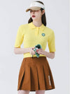 Collar neck ribbed 5-part spandex knit YELLOW - MONBIRDIE GOLF - BALAAN 8