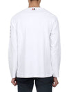 4-Bar Striped Cotton Long Sleeve T-Shirt White - THOM BROWNE - BALAAN 5