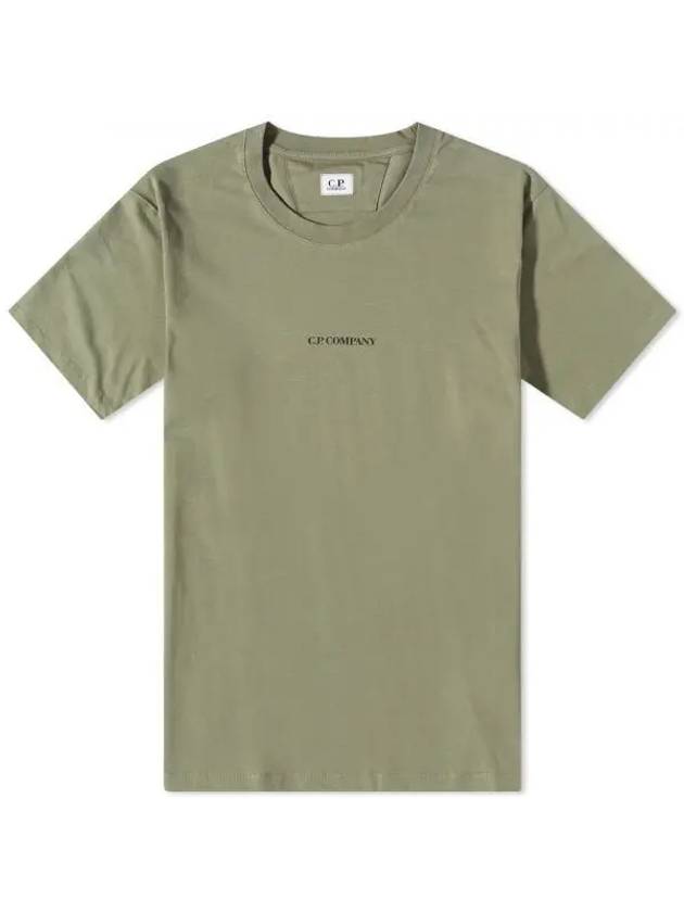 Logo Print Cotton Short Sleeve T-Shirt Bronze Green - CP COMPANY - BALAAN 1