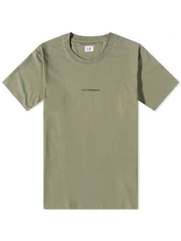 Logo Print Cotton Short Sleeve T-Shirt Bronze Green - CP COMPANY - BALAAN 1