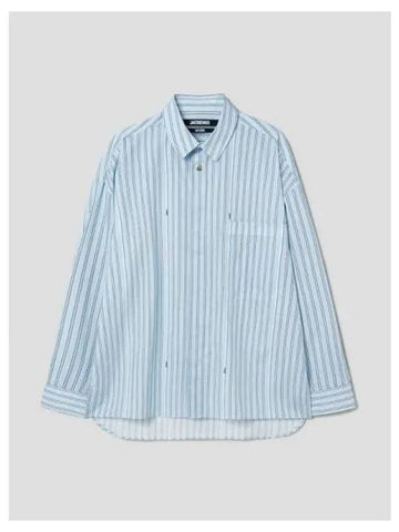 Jacquemus Men s La Chemise Manche Cardigan Print Blue Stripe Stripes Domestic Product GM0024060549862 - JACQUEMUS - BALAAN 1