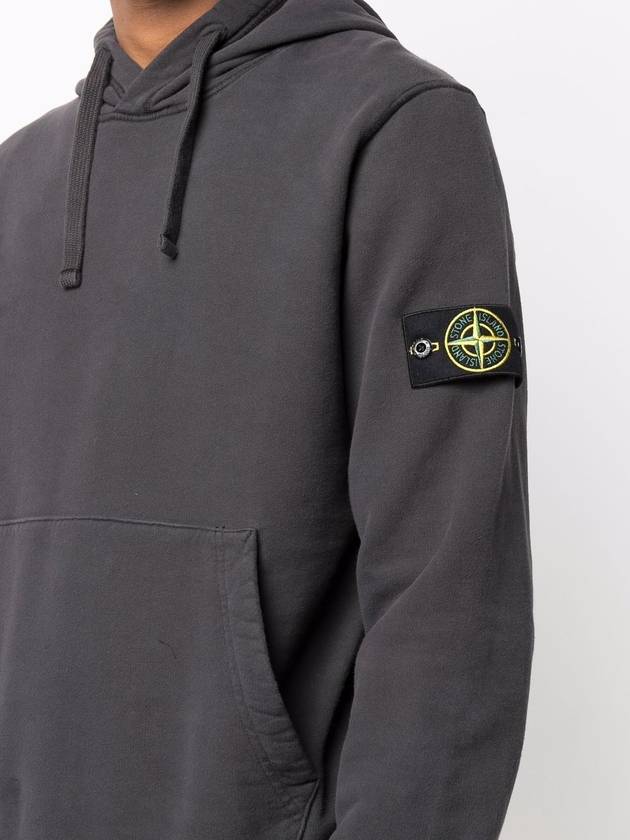 Wappen Patch Brushed Cotton Fleece Hoodie Navy - STONE ISLAND - BALAAN 6