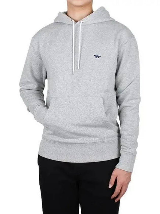 Navy Fox Patch Classic Cotton Hoodie Grey - MAISON KITSUNE - BALAAN 2