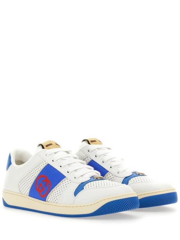 Screener Interlocking G Low Top Sneakers Blue White - GUCCI - BALAAN 3