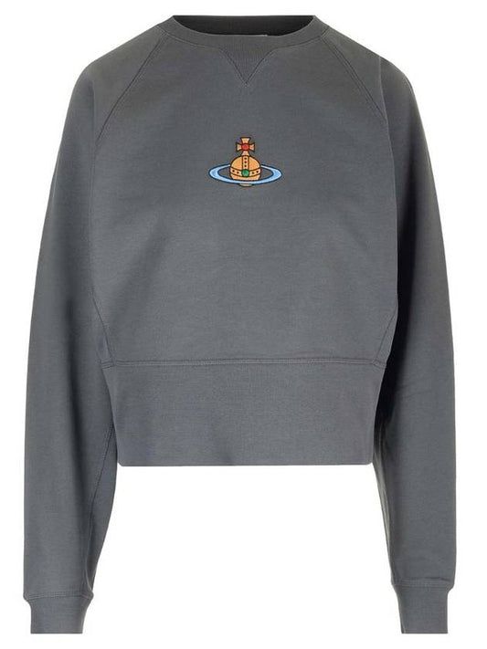 RB Embroidered Logo Sweatshirt Grey - VIVIENNE WESTWOOD - BALAAN 1