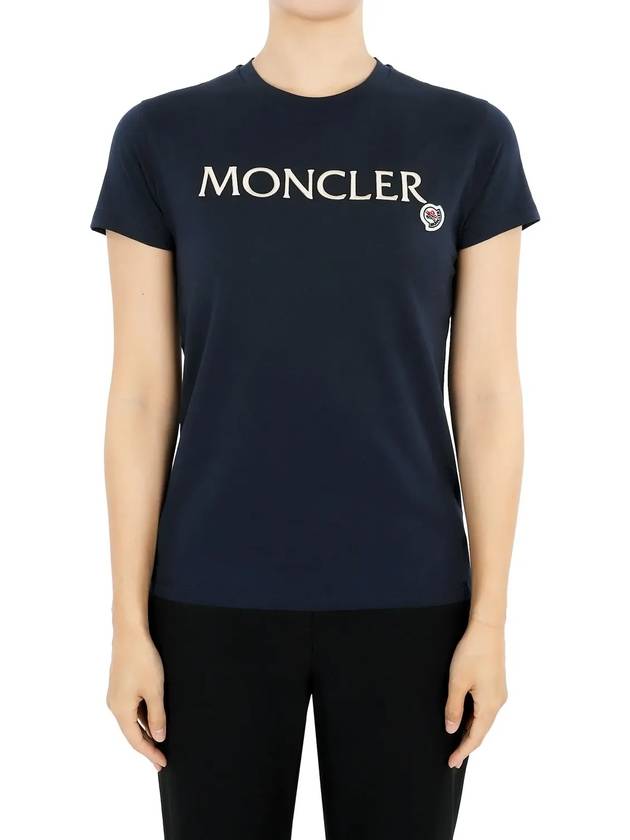 Kids Infant Embroidered Logo Short Sleeve Navy 8C00006 83907 778 12 14A Adults can wear - MONCLER - BALAAN 3