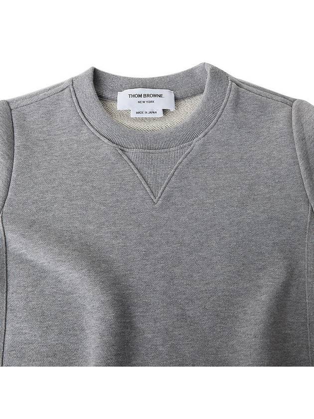 Engineered 4 Bar Stripe Loopback Jersey Knit Crewneck Sweatshirt Light Grey - THOM BROWNE - BALAAN 4