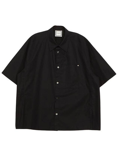 Men's Back Logo Cotton Short Sleeve Shirt Black - WOOYOUNGMI - BALAAN 2