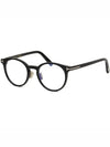 Blue light blocking glasses frame TF5996KB 001 round black horn rim Asian fit - TOM FORD - BALAAN 7