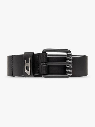 B-Dave Logo Loop Leather Belt Black - DIESEL - BALAAN 2