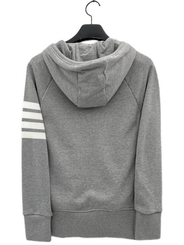 Engineered 4 Bar Diagonal Zip Up Hoodie Light Grey - THOM BROWNE - BALAAN 3