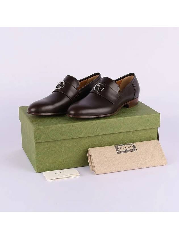 Interlocking G Leather Loafers Brown - GUCCI - BALAAN 7