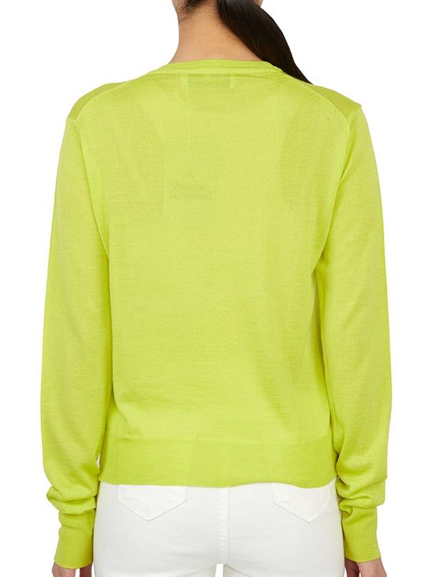 Women's Bea Jumper Logo Embroidered Knit Top Yellow - VIVIENNE WESTWOOD - BALAAN.