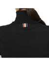 4 Bar Relaxed Fit Fine Merino Wool Turtleneck Black - THOM BROWNE - BALAAN 7