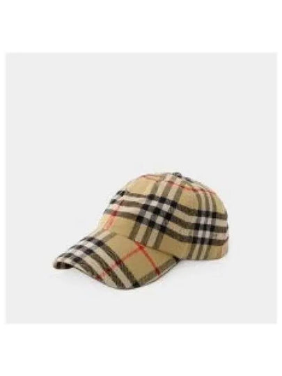 Check Cotton Ball Cap Beige - BURBERRY - BALAAN 2