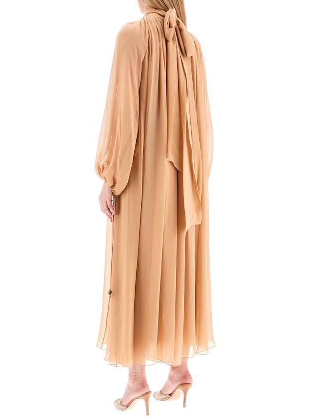 long silk georgette dress in nine - CHLOE - BALAAN 3