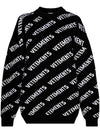 All-Over Diagonal Logo Knit Top Black - VETEMENTS - BALAAN 3