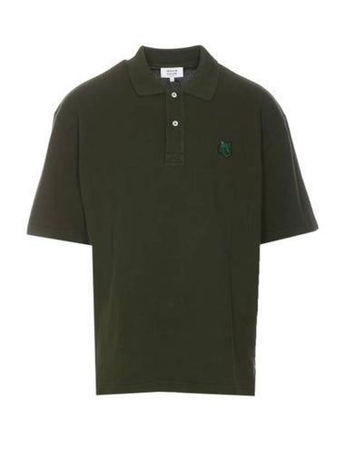 Bold Fox Head Patch Oversized Polo Shirt Green - MAISON KITSUNE - BALAAN 1