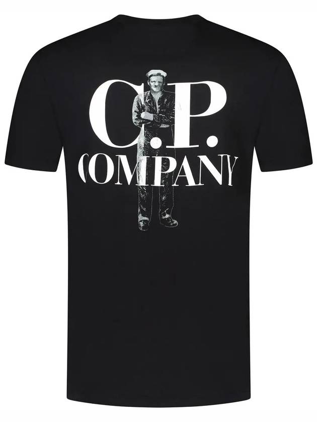 Logo Print Short Sleeve T-Shirt Black - CP COMPANY - BALAAN 4