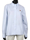 Button Down Classic Institutional Fox Head Patch Oxford Shirt Light Blue - MAISON KITSUNE - BALAAN 2