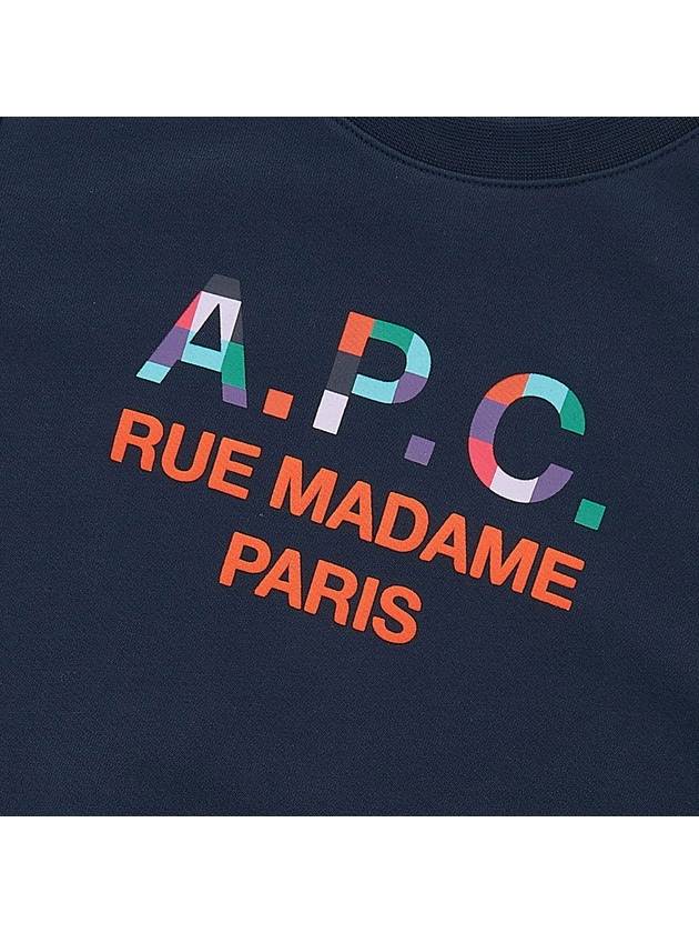 Women's Color Block Logo Sweat Sweatshirt Navy - A.P.C. - BALAAN 7