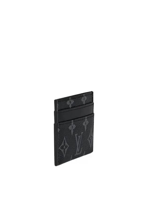 Monogram Eclipse Double Card Wallet Black - LOUIS VUITTON - BALAAN 3