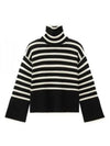 Signature Striped Turtleneck White Black - TOTEME - BALAAN 2