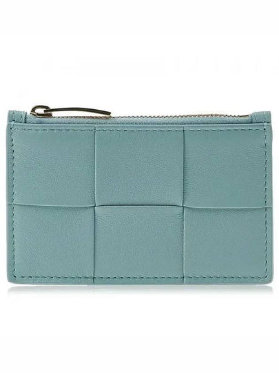 Zip-Up Calfskin Card Wallet Blue - BOTTEGA VENETA - BALAAN 2