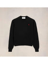 Heart Logo Patch Knit Top Black - AMI - BALAAN 4